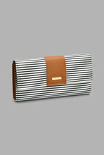 Load image into Gallery viewer, Redtag-White-And-Tan-Nautical-Stripe-Purse-Purses-Women-