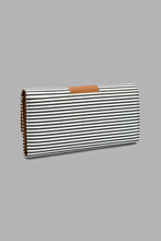 Load image into Gallery viewer, Redtag-White-And-Tan-Nautical-Stripe-Purse-Purses-Women-