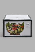 تنزيل الصورة على معرض الصور، Redtag-Clear-Glass-Salad-Bowl-With-Wooden-Tray-Serving-Bowls-Home-Dining-