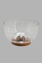 تنزيل الصورة على معرض الصور، Redtag-Clear-Glass-Salad-Bowl-With-Wooden-Tray-Serving-Bowls-Home-Dining-