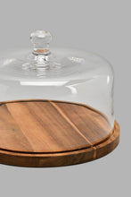 تنزيل الصورة على معرض الصور، Redtag-Clear-Glass-Cake-Dome-With-Wooden-Tray-Trays-Home-Dining-