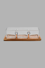 تنزيل الصورة على معرض الصور، Redtag-Clear-Glass-Salad-Bowl-With-Wooden-Tray-(2-Piece)-Serving-Bowls-Home-Dining-