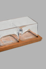 تنزيل الصورة على معرض الصور، Redtag-Clear-Glass-Salad-Bowl-With-Wooden-Tray-(2-Piece)-Serving-Bowls-Home-Dining-