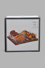 تنزيل الصورة على معرض الصور، Redtag-Clear-Glass-Square-Bowl-With-Wooden-Tray-(4-Piece)-Serving-Bowls-Home-Dining-