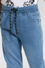 تنزيل الصورة على معرض الصور، Redtag-Lightwash-Elasticated-Waist-Jogger-Jean-Jeans-Jogger-Fit-Boys-2 to 8 Years