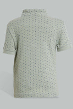 تنزيل الصورة على معرض الصور، Redtag-Mint-Aop-Stand-Collar-Polo-All-Over-Prints-Boys-2 to 8 Years