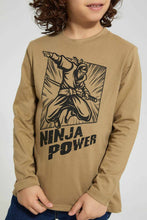 تنزيل الصورة على معرض الصور، Redtag-Stone-Ninja-Power-Print-Long-Sleeve-Long-Sleeves-Boys-2 to 8 Years