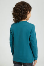 تنزيل الصورة على معرض الصور، Redtag-Blue-Triceratops-Print-Long-Sleeve-Tshirt-Long-Sleeves-Boys-2 to 8 Years