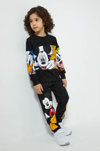 Load image into Gallery viewer, Redtag-Black-Mickey-Mouse-Crew-Neck-Sweatshirt-Sweatshirts-Boys-2 to 8 Years