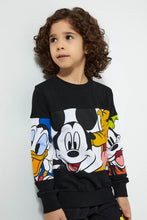 Load image into Gallery viewer, Redtag-Black-Mickey-Mouse-Crew-Neck-Sweatshirt-Sweatshirts-Boys-2 to 8 Years
