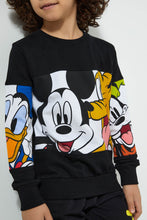 Load image into Gallery viewer, Redtag-Black-Mickey-Mouse-Crew-Neck-Sweatshirt-Sweatshirts-Boys-2 to 8 Years