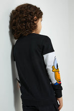 Load image into Gallery viewer, Redtag-Black-Mickey-Mouse-Crew-Neck-Sweatshirt-Sweatshirts-Boys-2 to 8 Years