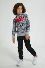 تنزيل الصورة على معرض الصور، Redtag-Grey-Marvel-Printed-Hooded-Sweatshirt-Sweatshirts-Boys-2 to 8 Years
