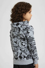 تنزيل الصورة على معرض الصور، Redtag-Grey-Marvel-Printed-Hooded-Sweatshirt-Sweatshirts-Boys-2 to 8 Years