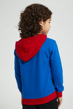 تنزيل الصورة على معرض الصور، Redtag-Blue-Superman-Hooded-Sweatshirt-Sweatshirts-Boys-2 to 8 Years