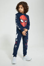 تنزيل الصورة على معرض الصور، Redtag-Blue-Spiderman-Hooded-Sweatshirt-Sweatshirts-Boys-2 to 8 Years