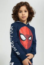 تنزيل الصورة على معرض الصور، Redtag-Blue-Spiderman-Hooded-Sweatshirt-Sweatshirts-Boys-2 to 8 Years