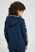 تنزيل الصورة على معرض الصور، Redtag-Blue-Spiderman-Hooded-Sweatshirt-Sweatshirts-Boys-2 to 8 Years