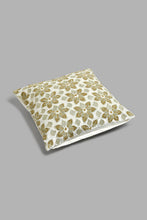 Load image into Gallery viewer, Redtag-Ivory/Gold-Floral-Embriodery-Velvet-Cushion-Cushions-Home-Bedroom-