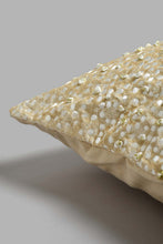 Load image into Gallery viewer, Redtag-Beige/Gold-French-Knot-Premium-Cushion-Cushions-Home-Bedroom-