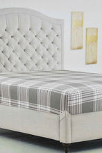 Load image into Gallery viewer, Redtag-Grey-Check-Printed-Fitted-Sheet-(Single-Size)-Fitted-Sheets-Home-Bedroom-