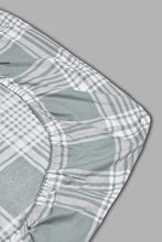 Load image into Gallery viewer, Redtag-Grey-Check-Printed-Fitted-Sheet-(Single-Size)-Fitted-Sheets-Home-Bedroom-
