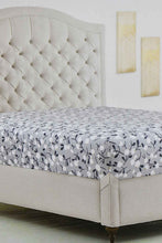 Load image into Gallery viewer, Redtag-Teal-Floral-Printed-Fitted-Sheet-(Single-Size)-Fitted-Sheets-Home-Bedroom-