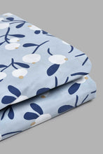 Load image into Gallery viewer, Redtag-Teal-Floral-Printed-Fitted-Sheet-(Single-Size)-Fitted-Sheets-Home-Bedroom-