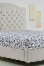 Load image into Gallery viewer, Redtag-Teal-Floral-Printed-Fitted-Sheet-(Twin-Size)-Fitted-Sheets-Home-Bedroom-