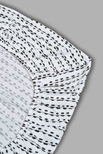 Load image into Gallery viewer, Redtag-White/Black-Stripe-Printed-Fitted-Sheet-(Twin-Size)-Fitted-Sheets-Home-Bedroom-