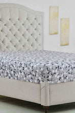 Load image into Gallery viewer, Redtag-Teal-Floral-Printed-Fitted-Sheet-(Double-Size)-Fitted-Sheets-Home-Bedroom-