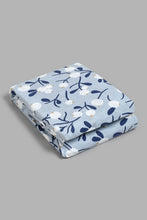 Load image into Gallery viewer, Redtag-Teal-Floral-Printed-Fitted-Sheet-(Double-Size)-Fitted-Sheets-Home-Bedroom-
