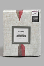 Load image into Gallery viewer, Redtag-Off-White/Rust-Geometric-Printed-Fitted-Sheet-(King-Size)-Fitted-Sheets-Home-Bedroom-