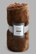 تنزيل الصورة على معرض الصور، Redtag-Brown-Carved-Print-Ultra-Soft-Blanket-(Single-Size)-Blankets-Home-Bedroom-