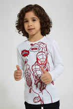 تنزيل الصورة على معرض الصور، Redtag-White-Spiderman-Character-T-Shirt-Long-Sleeves-Boys-2 to 8 Years