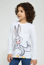تنزيل الصورة على معرض الصور، Redtag-White-Buggs-Bunny-Character-T-Shirt-Long-Sleeves-Boys-2 to 8 Years