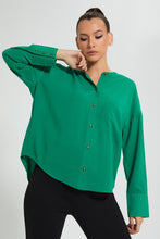 Load image into Gallery viewer, Redtag-Green-Oversized-Blouse-Celebrity-Blouses,-Colour:Green,-Filter:Women's-Clothing,-New-In,-New-In-LDC,-Non-Sale,-S22A,-Section:Women-Women's-