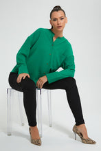 Load image into Gallery viewer, Redtag-Green-Oversized-Blouse-Celebrity-Blouses,-Colour:Green,-Filter:Women's-Clothing,-New-In,-New-In-LDC,-Non-Sale,-S22A,-Section:Women-Women's-