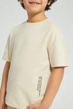 Load image into Gallery viewer, Redtag-Beige-Oversized-T-Shirt-Graphic-Prints-Boys-2 to 8 Years