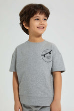 تنزيل الصورة على معرض الصور، Redtag-Grey-Marl-Oversized-T-Shirt-Graphic-Prints-Boys-2 to 8 Years