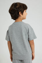 تنزيل الصورة على معرض الصور، Redtag-Grey-Marl-Oversized-T-Shirt-Graphic-Prints-Boys-2 to 8 Years