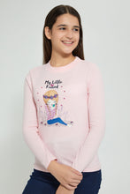 تنزيل الصورة على معرض الصور، Redtag-Pink-L/S-Girly-Print-T-Shirt-Long-Sleeves-Senior-Girls-9 to 14 Years