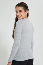 تنزيل الصورة على معرض الصور، Redtag-Mid-Grey-L/S-Floral-Graphic-T-Shirt-Long-Sleeves-Senior-Girls-9 to 14 Years