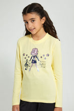 تنزيل الصورة على معرض الصور، Redtag-Yellow-L/S-Graphic-T-Shirt-Long-Sleeves-Senior-Girls-9 to 14 Years