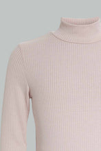 تنزيل الصورة على معرض الصور، Redtag-Light-Pink-Highneck-Rib-Top-Plain-Senior-Girls-9 to 14 Years