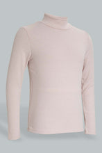 تنزيل الصورة على معرض الصور، Redtag-Light-Pink-Highneck-Rib-Top-Plain-Senior-Girls-9 to 14 Years