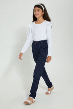 تنزيل الصورة على معرض الصور، Redtag-White-Ruffled-Rib-Top-Long-Sleeves-Senior-Girls-9 to 14 Years