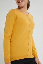 تنزيل الصورة على معرض الصور، Redtag-Mustard-Button-Front-Cardigan-Cardigans-Senior-Girls-9 to 14 Years