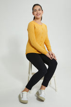 تنزيل الصورة على معرض الصور، Redtag-Mustard-Button-Front-Cardigan-Cardigans-Senior-Girls-9 to 14 Years