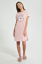تنزيل الصورة على معرض الصور، Redtag-Pink-Cat-Chest-Print-NighT-Shirt-Nightshirts-Senior-Girls-9 to 14 Years